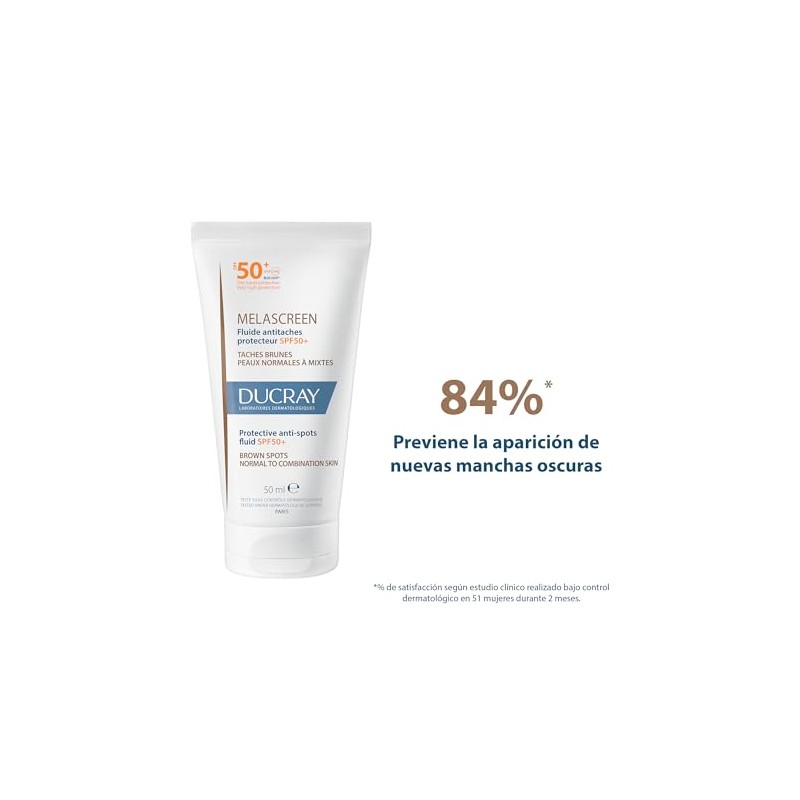 DUCRAY, Melascreen Fluido Protector Solar FPS 50, Antimanchas, Para Piel