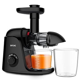 Slow Masticating Juicer Machines for Vegetable and Fruit, Wheatgrass Cold Press Juicer Extractor Easy to Clean with Total Pulp Control, Quiet Motor, Reverse Function, with Brush and Recipes