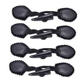 freneci 4 Pairs Leather Horn Toggle Closure Buttons Coat Jacket Duffle Shawl Clothes Sewing DIY Apparel Crafts - Black
