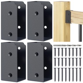 AECXM 201 Stainless Steel 2" x 4" (Actually 1 ½" x 3 ½") Deck Railing Connector, for Deck Railing, Handrail, Barn and Beam end Connection Installation (4pc-Black)