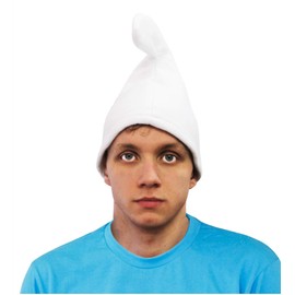 Adult White Gnome Hat Fancy Dress Costume Accessory. One Size Fits All Adults. Perfect For Dressing Up as a Smurf.