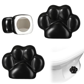 Honeydak 2 Pack Toilet Bolt Caps Decorative Paw Print Toilet Bolt Screw Covers Cute Ceramic Bathroom Decor Fun Themed Gadgets Bathroom Replacement Parts