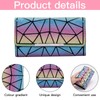 XLKJ Geometric Long Wallet, Luminous Purses and Handbags for Women,