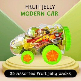 Fruit Jelly Candy - Delicious Fruity Mix with Apple, Pineapple, Grape, Strawberry - Fun Snack for All Ages, Tiktok Trend Items, Tik Tok Candy 36 pcs, 39.5 oz (Modern Car)