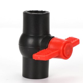 20mm 1/2" Black and Red Solvent Slip End PVC Ball Valve of Sizes 1/2" 3/4" 1" Pneumatic Fittings Bulkhead Connector for Air Water Hose/Tubing