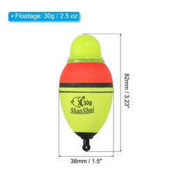 PATIKIL 1oz 2 Pack Illuminated Fishing Slip Bobbers Eva Illuminated Fishing Rod for Night Fishing Yellow