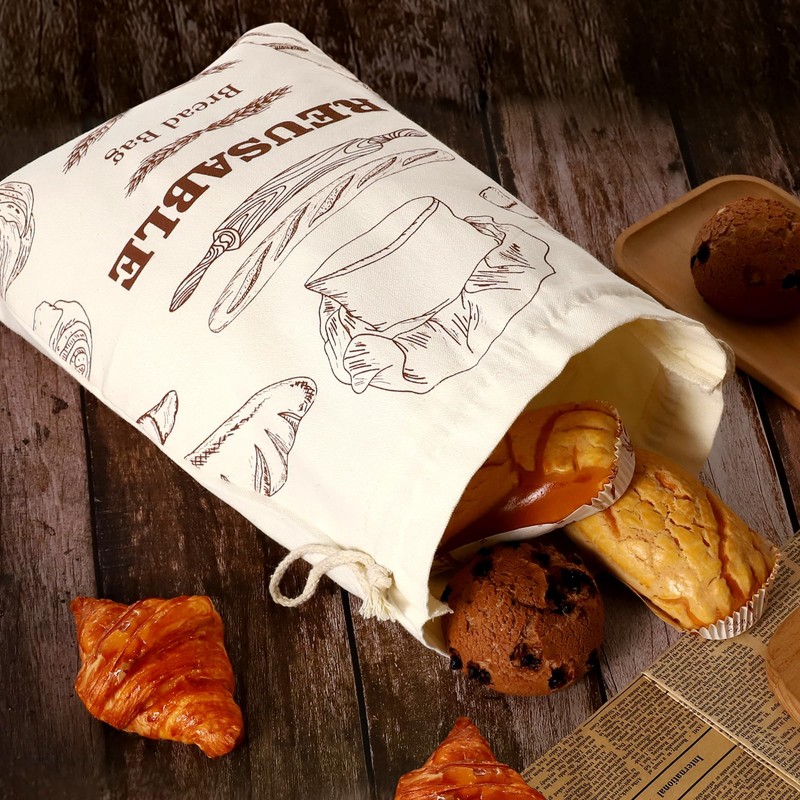 Bread Bags for Homemade Bread, 2 Pack Reusable Bread Bags,