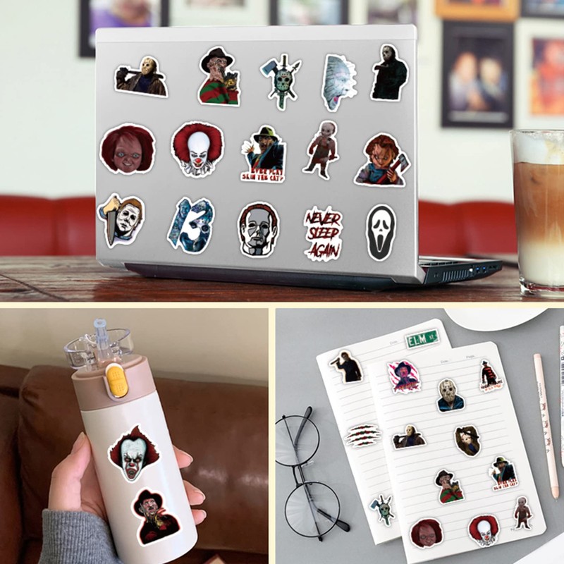 50枚 スリラー ホラー 映画 キラー ロール キャラクター ステッカー 水筒 カップ