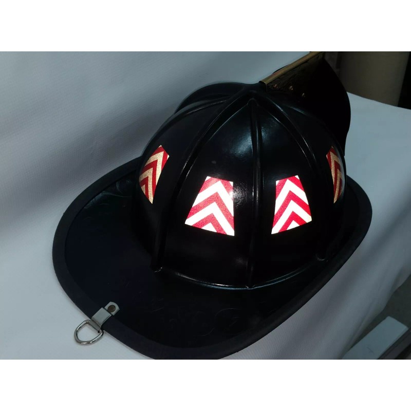 8 Reflective Subdued Red and Black Chevron Fire Helmet Tetrahedrons
