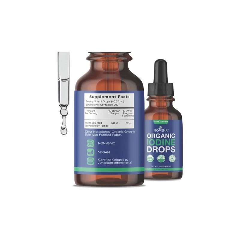Noveha Iodine Drops Suplemento Orgánico De Yodo Diario