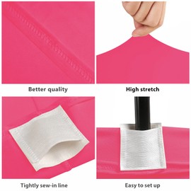 Ropa de mesa BDDC, ropa de mesa ajustada para 8 mesas rectangulares de pies, ropa de mesa fucsia para fiestas, bodas, banquetes y festivales (fucsia, 8 pies)