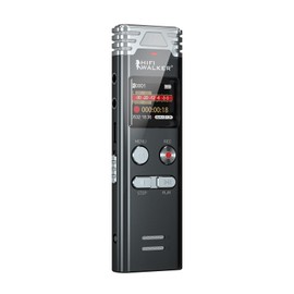 HIFI WALKER 64GB Voice Recorder, Voice-Activated Recorder with Crystal Clear Playback & Security Password for Professional Interviews,Lectures and Meetings, MP3 Player, Black