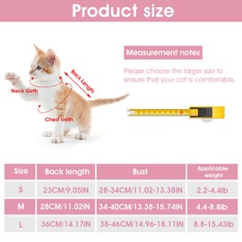 cobee Cat Professional Recovery Suit for Abdominal Wounds or Skin Diseases, Kitten Surgery Recovery Suit E-Collar Alternative for Cats After Surgery Wear Pajama Suit (S Size, Pink)