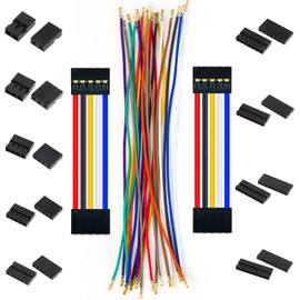 Tcenofoxy Compatible with Dupont 2.0mm Pre-Crimped Cable, 24AWG UL1007 PVC Cable 10 Colors, 50cm with 2P 3P 4P 5P 6P 7P 8P 9P 10P Connector Assort for DIY Item (TC-Du-2.0-50cm)