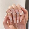 Self Nail Ballerina Nail Tips Artificial Nails 24p + Double Sided Tape Glue, 1 Piece, Ballerina Shape #03 / 셀프네일 발레리나 네일팁 인조손톱 24p +양면테이프글루, 1개, 발레리나쉐입#03