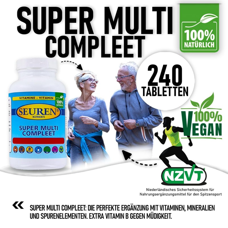Seuren Nutrients Super Multi Compleet Multivitamins 240 Tablets Men &