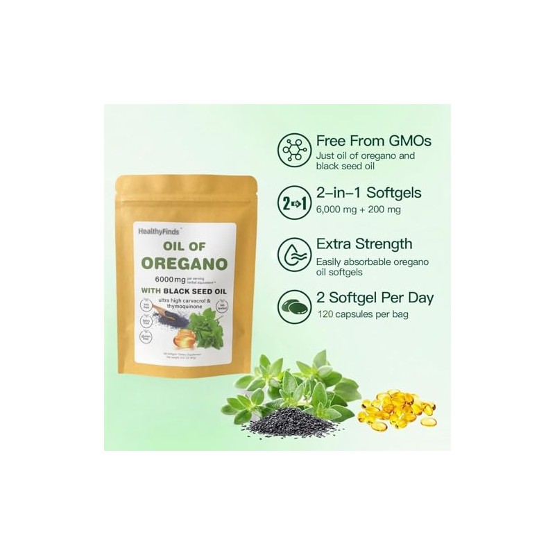Cápsulas blandas de aceite de orégano, cápsulas de aceite de