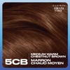 Clairol Nice'n Easy Permanent Hair Dye, 5CB Medium Warm Chestnut