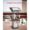 VEVOR Podium Stand, 47-Inch Metal Lectern, Curved Standing Podium with