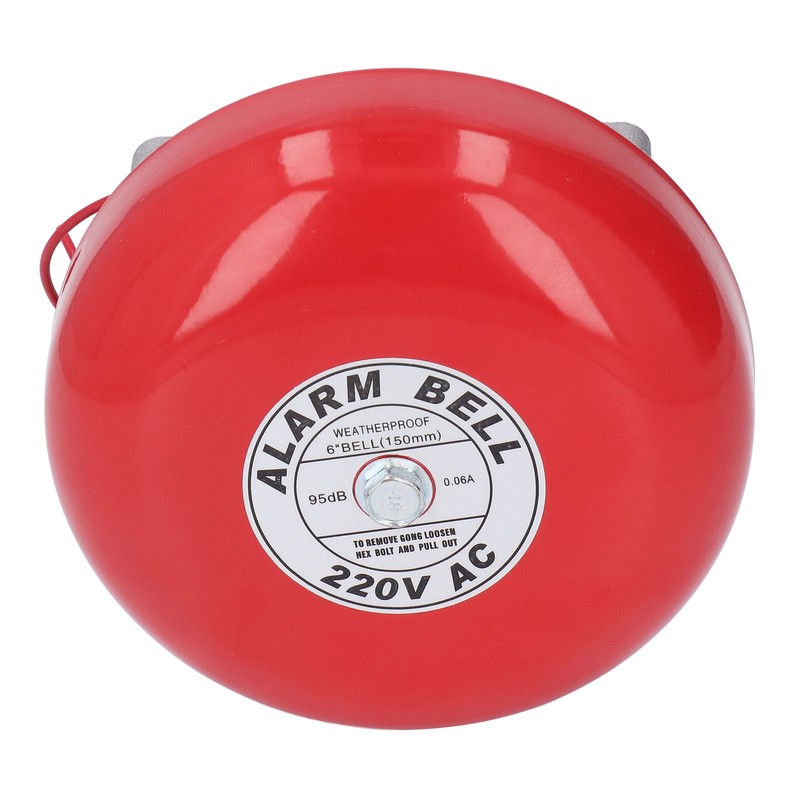 Fire Alarm Bell Electric Metal Round 6in 95db 220V Accessory