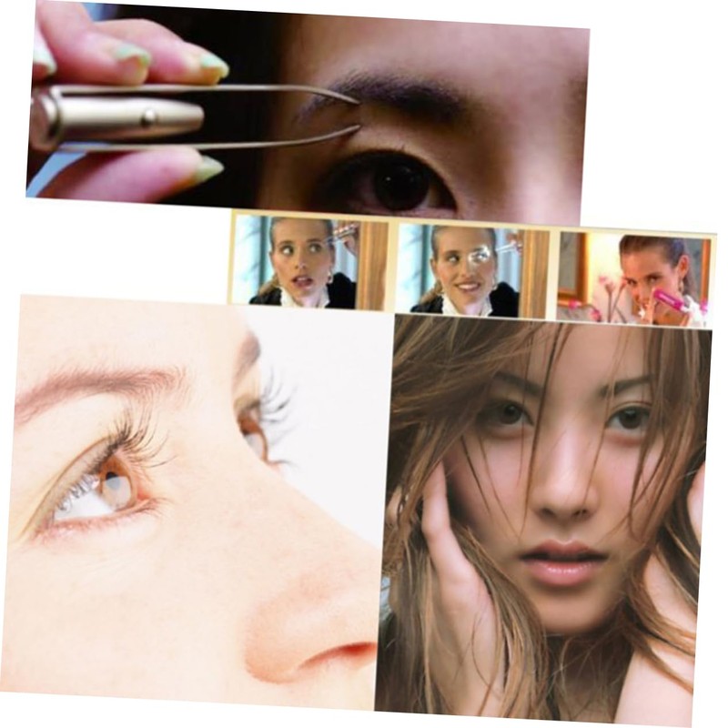 BIUDECO Led Eyebrow Tweezer Lighted for Clear Eyebrow Trimming Portable
