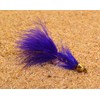 Weighted Cone Head Woolly Bugger Purple Streamer Fly w/Gold Flash