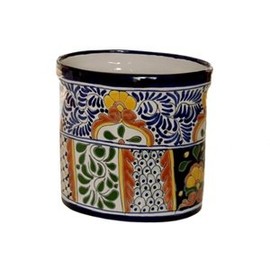 Tierra Fina Talavera Waste Basket - 9.50" Tall