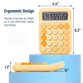 Mr. Pen- Mechanical Switch Calculator, 12 Digits, Large LCD Display, Orange Calculator Big Buttons, Back to School Supplies