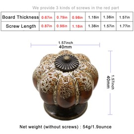 ESreake Yusheng 5 Pack Vintage Ceramic Pumpkin Cabinet Knobs, Kitchen Cabinet Drawers Dresser Cupboard Pull Handles Door Pulls with 3 Kinds of Screws (5 Pack, Leopard)