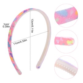 Nenjindz Rainbow Headbands, Glitter Headband for Girls and Women, Sequin Hair Accessories, Multicoloured (Glitter Letter, 1 cm)