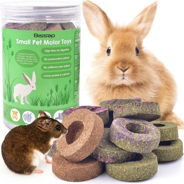 Bissap 16PCS Rabbit Chew Toys, 100% Natural Mixed Timothy Hay