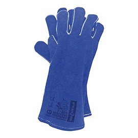 1 pair BLUE WELDING GLOVES, WOODBURNER GLOVES HIGH TEMPERATURE STOVE LONG LINED MIG/TIG