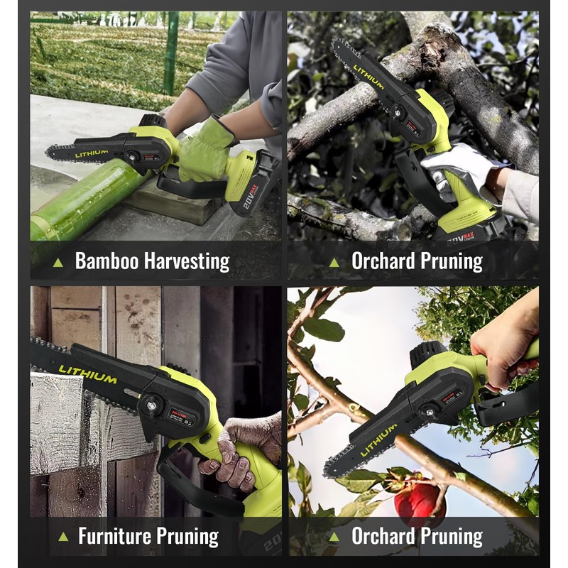 Mini Chainsaw Crodless, 6-Inch Small Chainsaw Electric Chain Saws with