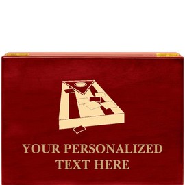Crown Awards Cornhole Rosewood Humidor Gift, Customize with Your Own Text Engraving