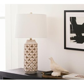 22IN Set of 2 Table Lamps for Living Room Farmhouse Desk Lamps 2-Lights for Bedroom Rustic Vintage Tall LED Table Lamps for Bedside Nightstand Lamps for Office End Table, White