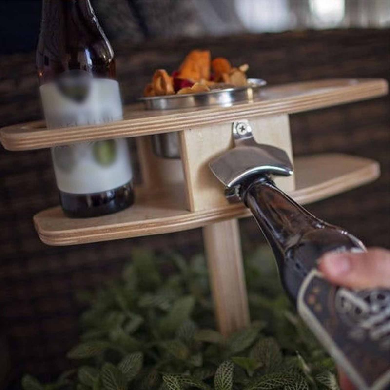 Outdoor Wine Table Portable Wine Picnic Table Wooden Wine Holder