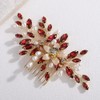 Lenjicons Elegant Flower Rhinestone Hair Comb Faux Pearls Rhinestone Wedding