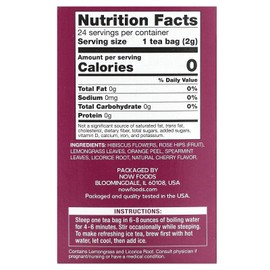 NOW Give a Tea®, Heavenly Hip Hibiscus™, Hibiscus Herbal Punch Tea, Everyday Wellness with the Refreshing Punch of Hibiscus Flowers, Caffeine Free, 24 Tea Bags