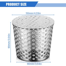 Set of 2 Stainless Steel Gutters Leaf Protection 90-110 mm | 304 Stainless Steel Downpipe Protection Grid | Clogging Protection for Rain Gutters, Drains & Solar Systems | Tool-free Installation for