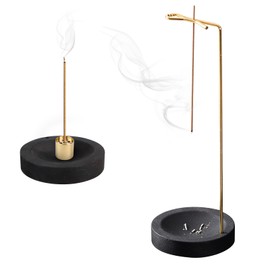 2-in-1 Incense Stick Holder, Modern Design, Incense Stick Holder Wooden Base with 9 Hole Incense Burner, Incense Holder for Decoration, Yoga, Meditation Home Office