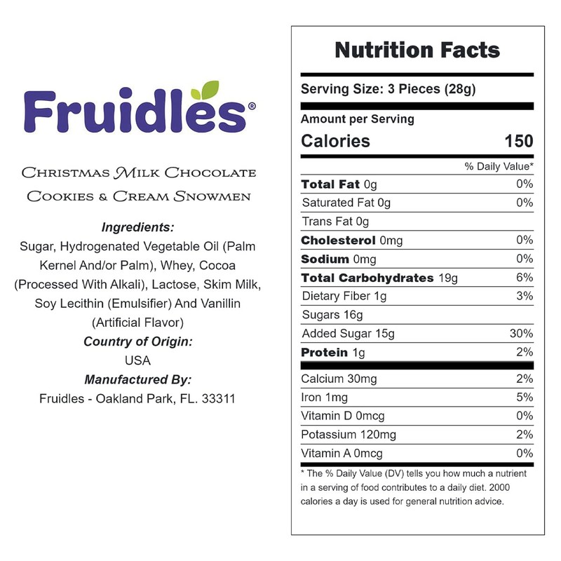 Fruidles Christmas Milk Chocolate Cookies & Cream Snowmen Party Bag