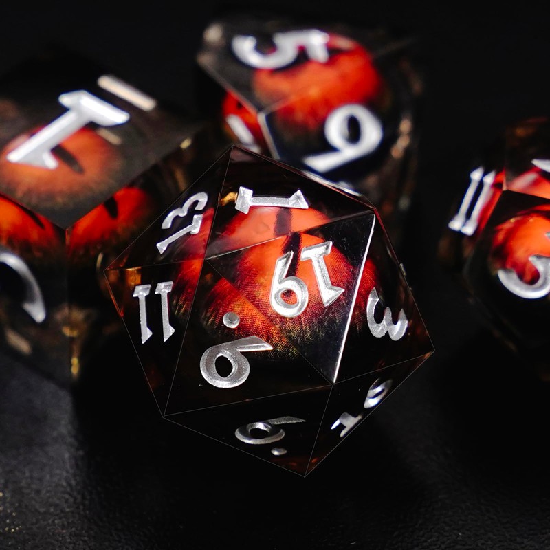 Maywin Sharp Edge Dice Set,Liquid Core Dragon Eye Dice Set,RPG
