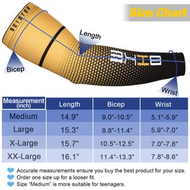 beister Mangas de compresión de enfriamiento con protección solar UV para hombres y mujeres, Yellow, X-Large