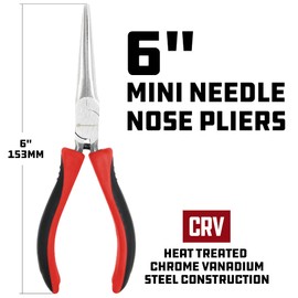Alltrade 640410 6" Mini Needle Nose Plier, Red