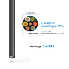 Aelmiyw Car Cable 2 x 0.5 mm², 10 m Cable, 2 Core Cable, Trailer Cable, Vehicle Cable Various Applications, 2 Core Cable, Power Cable 2-Pin Suitable for Trailers
