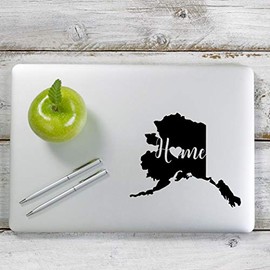 Yoonek Graphics My Home is Alaska AK US American State Decal Sticker for Car Window, Laptop and More. # 1322 (4" x 4.7", Black)