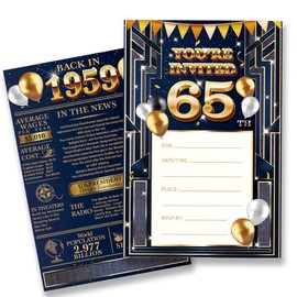 QZJ 65th Birthday Invitations - Back in 1959 - 20 Invitations and Envelopes