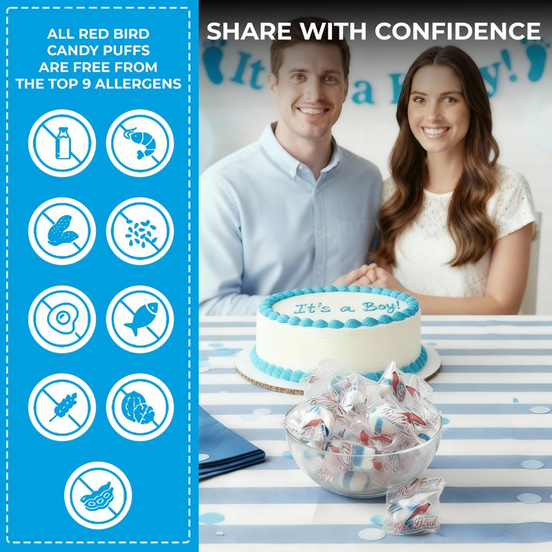 Red Bird Blue Raspberry Candy, Individually Wrapped, Unique Candy, 22