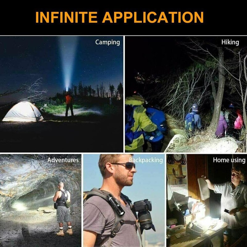 MODOAO Mini Tactical Torch LED Torch 300 lm Adjustable Focus