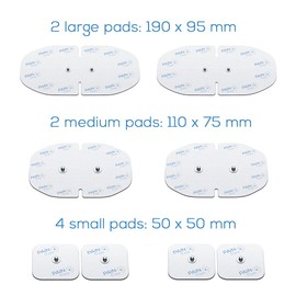 Beurer EM70 Electrode Replacement Set, Suitable for The Beurer EM70 Wireless Digital TENS & EMS Device, Includes 2 Large 190x95 mm, 2 Medium 110x75 mm, 4 Small 50x50 mm